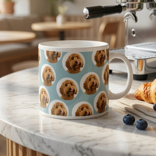 Personalisierter Staubblauer Haustier-Gesichtsmug Espressotasse