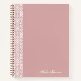 Personalisierter Staubrose-Geometrischer Blumenauf Notizbuch