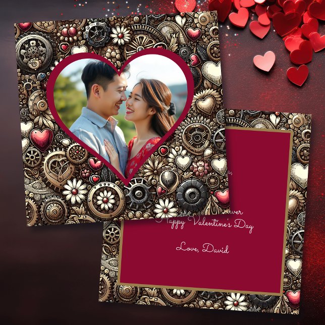 Personalisierter Steampunk Herz Valentinstag Karte (Von Creator hochgeladen)