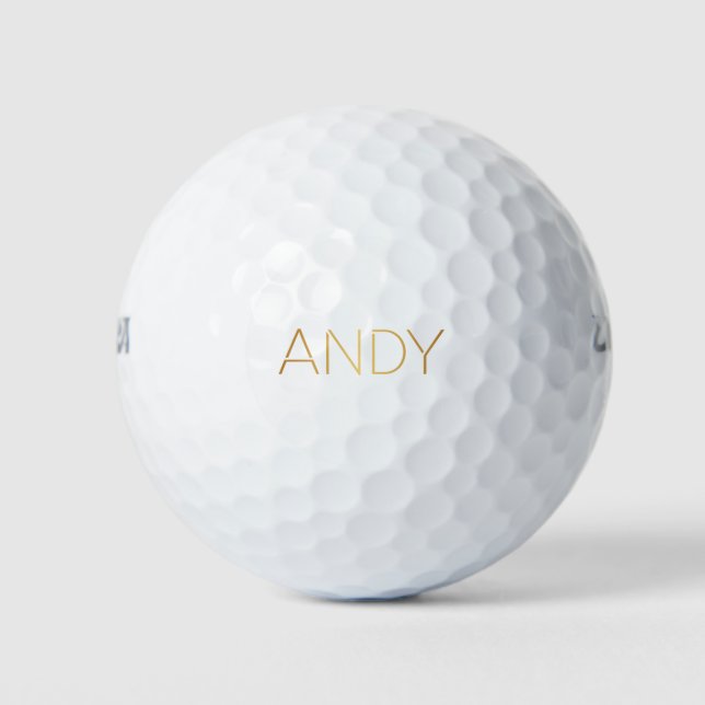Personalisierter Stencil Schriftart Andy Gold auf  Golfball (Vorderseite)