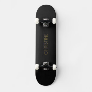Personalisierter Stencil Schriftart Christine Gold Skateboard