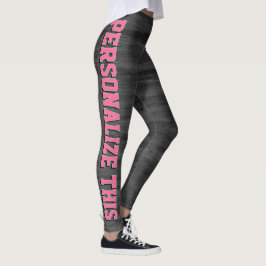 Personalisierter Stil - Grau Texturiert & Chic Pin Leggings