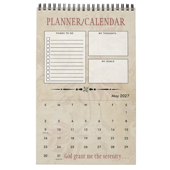 Personalisierter Stille Gebet Erholung Geschenkpla Kalender (Mai 2027)
