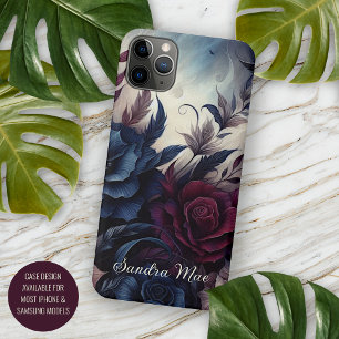 Personalisierter stilvoller gotischer Rosen-Blumen Case-Mate iPhone Hülle