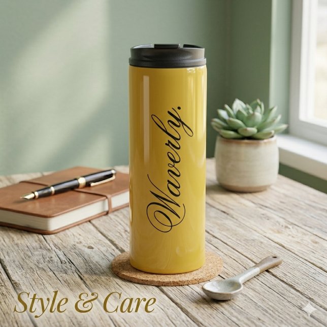 Personalisierter stilvoller M-Gold-Thermal-Trinkbe Thermosbecher (Personalized Stylish M Gold Thermal Drink Tumbler)