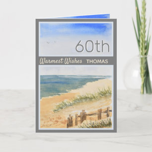 Personalisierter Strand 60. Geburtstagskarte Karte