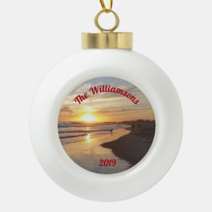 Personalisierter Strand bei Sunset Ball Ornament