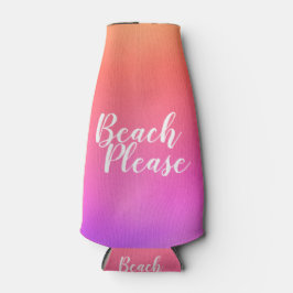 Personalisierter Strand Bitte Orange Hot Pink Ombr Flaschenkühler