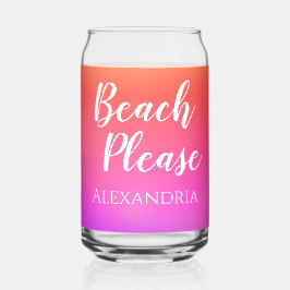 Personalisierter Strand Bitte Orange Pink Ombre Dosenglas