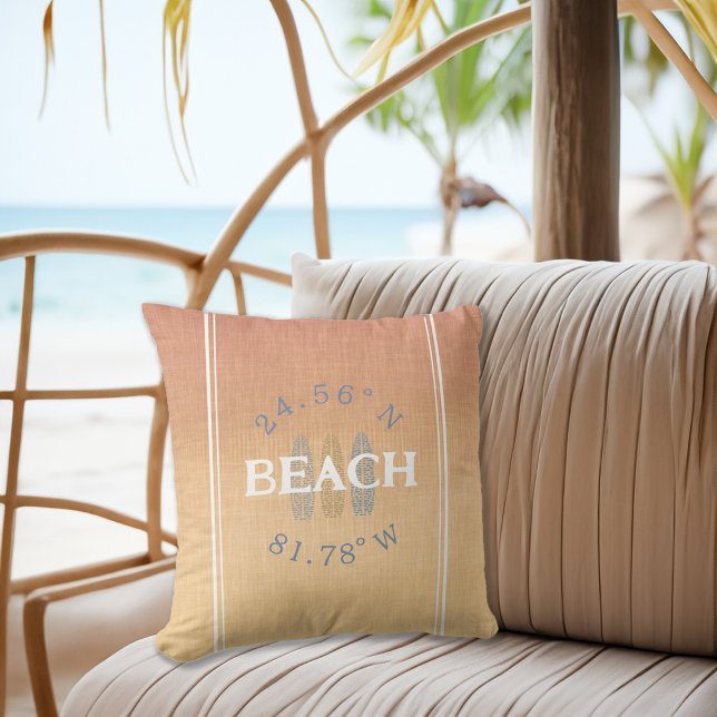 Personalisierter Strand Kissen (Personalized Coordinates Beach Throw Pillow)