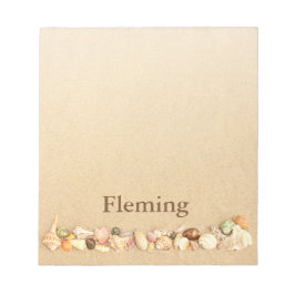 Personalisierter Strand Sand mit Seashells Notizblock