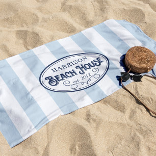 Personalisierter Strandhaus-Streifen Strandtuch