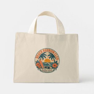 Personalisierter Strandtreffen-Club Retro-Sonnenun Mini Stoffbeutel