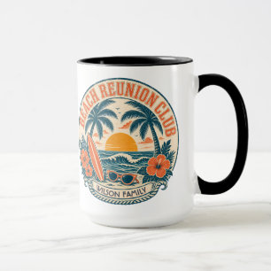 Personalisierter Strandtreffen-Club Retro-Sonnenun Tasse