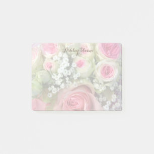 Personalisierter Strauß aus rosa Rosen Post-it-Not Post-it Klebezettel