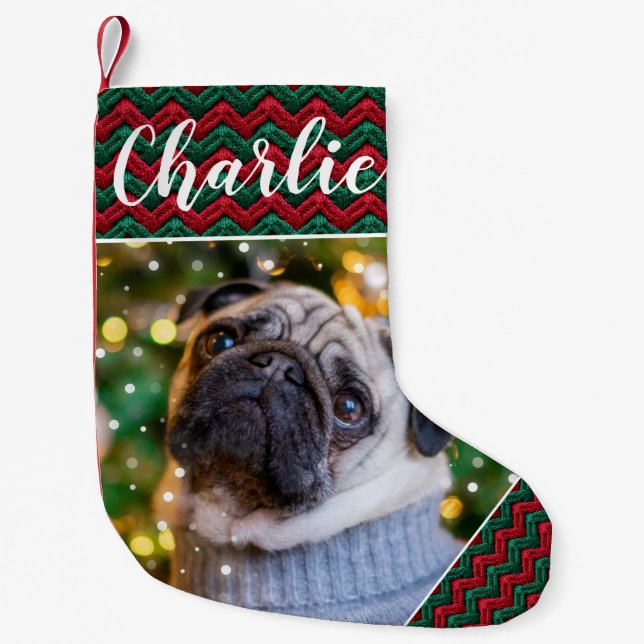 Personalisierter Strick Haustiere Strumpf Kleiner Weihnachtsstrumpf (Vorderseite)