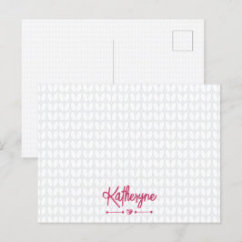 Personalisierter Strick Stitcard, Hot Pink Postkarte