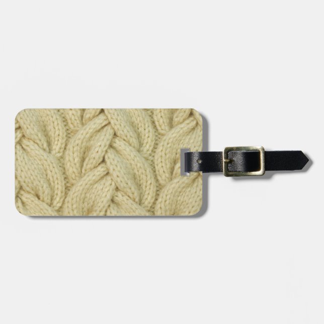 Personalisierter | strickender Muster-Gepäck-Umbau Gepäckanhänger (Vorderseite horizontal)