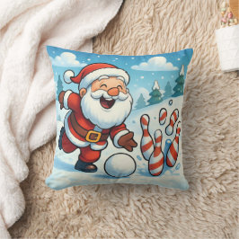 Personalisierter Strike-Santa-Bowling-Kissen Kissen