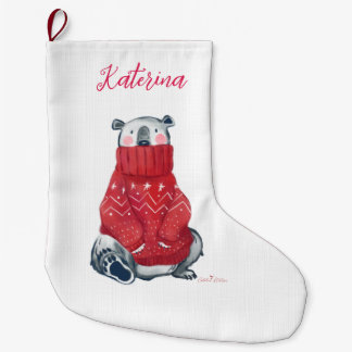 Personalisierter Strumpf mit Polar Bär Großer Weihnachtsstrumpf