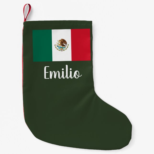 Personalisierter Strumpf unter mexikanischer Flagg Kleiner Weihnachtsstrumpf (Vorderseite)