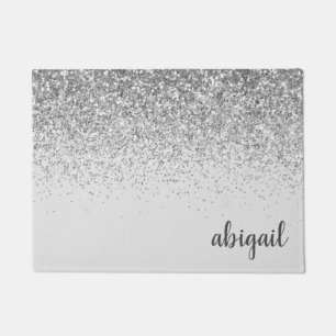 Personalisierter, stylischer Silver Modern Monogra Fußmatte