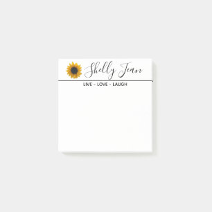 PERSONALISIERTER SUNFLOWER Nachhinweis Post-it Klebezettel