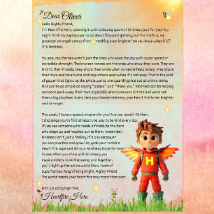 Personalisierter Superhero-Kindness-Brief druckbar Einladung