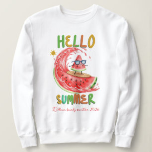 Personalisierter Surfer-Wasserfarben-Familienurlau Sweatshirt