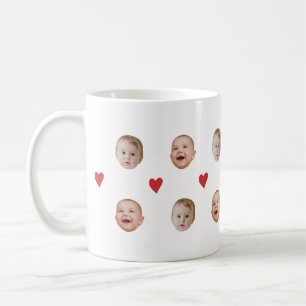 Personalisierter süßer Baby-Gesicht-2-Fotos-Becher Kaffeetasse