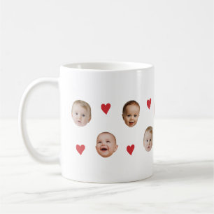 Personalisierter süßer Baby-Gesicht-3-Fotos-Becher Kaffeetasse