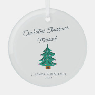 Personalisierter süßer Baum erstes Weihnachten ver Ornament Aus Glas