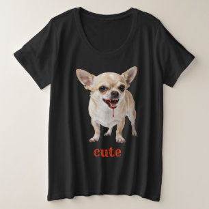 Personalisierter Süßer Chihuahua Aggro Gemeiner Bö Große Größe T-Shirt