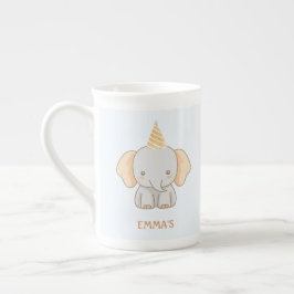 Personalisierter süßer Elefant Kinder Name Prozellantasse