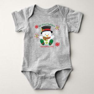 Personalisierter süßer erster Weihnachtsmann Baby Strampler