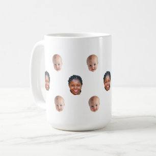 Personalisierter süßer Familien-Gesichtsmug mit 2  Kaffeetasse