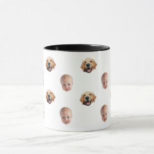 Personalisierter süßer Familien-Gesichtsmug mit 2  Tasse