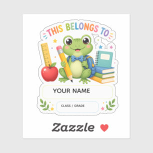 Personalisierter süßer Frosch-Name-Aufkleber für K Aufkleber