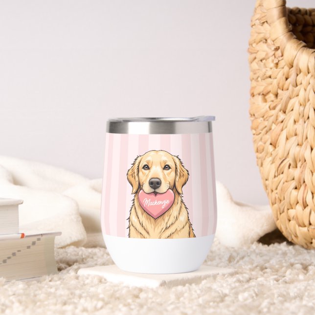 Personalisierter süßer Hund mit rosa Herz (Wohnzimmer)