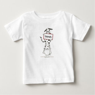 Personalisierter süßer Hundakrobat Baby T-shirt