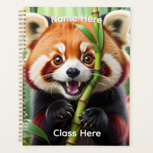 Personalisierter süßer Kawaii-Stil Roter Panda Planer