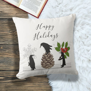 Personalisierter süßer lustiger Weihnachts-Pinguin Kissen