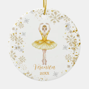 Personalisierter süßer Mädchen-Ballett-Nussknacker Keramik Ornament