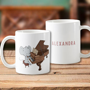 Personalisierter süßer Mäusepianist Kaffeetasse