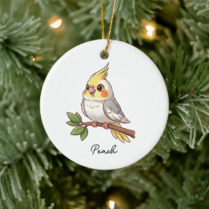 Personalisierter süßer Nymphensittich Haustiervoge Keramik Ornament