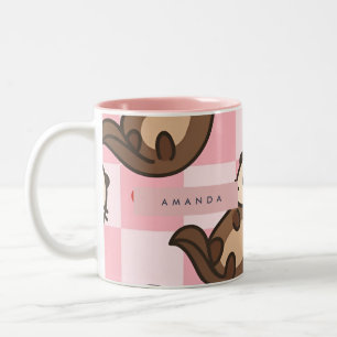 Personalisierter süßer Otter-Liebesgruß mit Herz-M Zweifarbige Tasse