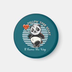 Personalisierter süßer Panda "Folge deinem Herzen" Magnet