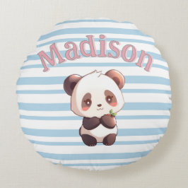 Personalisierter süßer Panda Rundes Kissen