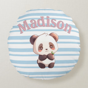 Personalisierter süßer Panda Rundes Kissen