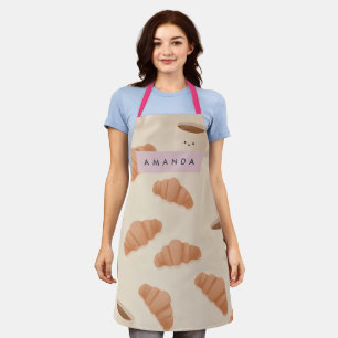 Personalisierter Süßer Pastell-Croissant-Kaffee Schürze